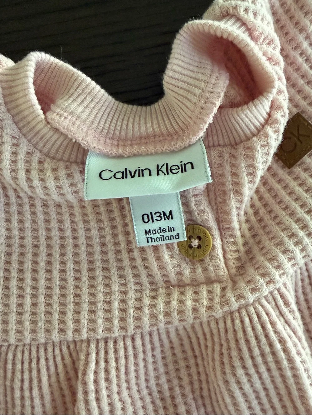 Calvin Klein Baby Ribbed Knit Top & Pants Set (0-3M)